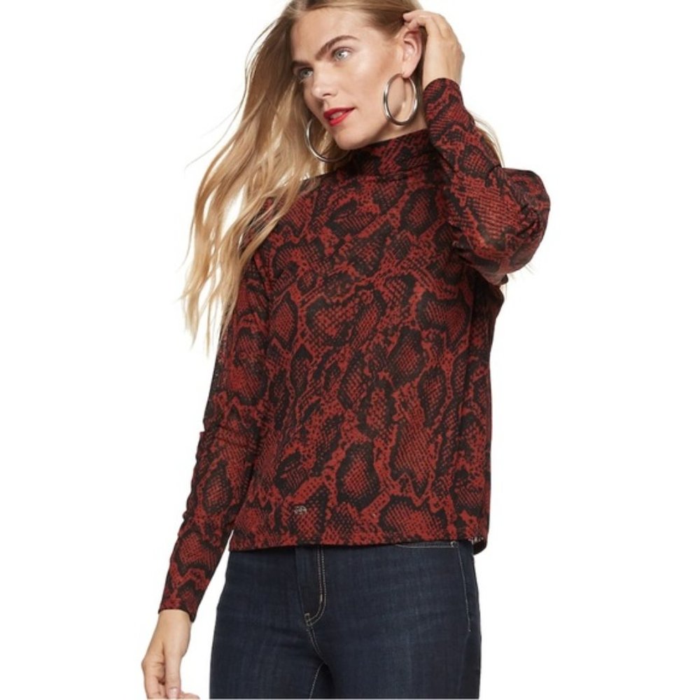 Nine West Snakeskin tie back blouse